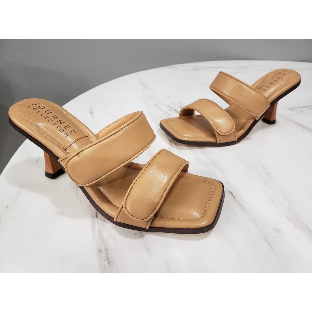 NEW NO BOX SIZE 8 Essey Tan Puffy Slip On Pump Heel Chunky Beige Taupe Old MOney